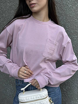 👕 Miu Miu Long Sleeve Crop T-Shirt Pink S