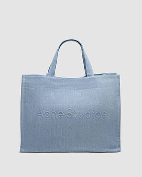 💎 Acne Studios Logo-Embossed Distressed Denim Tote Bag 44 х 35 х 18 см