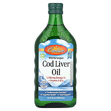 Риб'ячий жир з печінки тріски, Cod Liver Oil, Carlson, норвезький, 500 мл