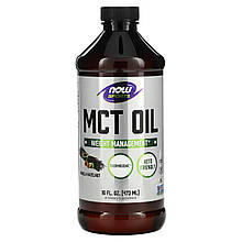 Масло МСТ для схуднення, MCT Oil, Now Foods, Sports, смак ванілі та лісового горіха, 473 мл