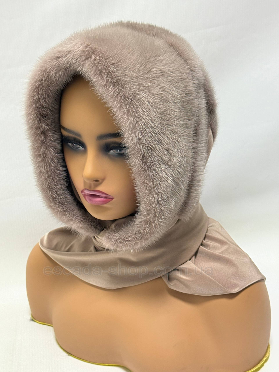 Жіноча хустка з норки, "Мокко"., фото 1