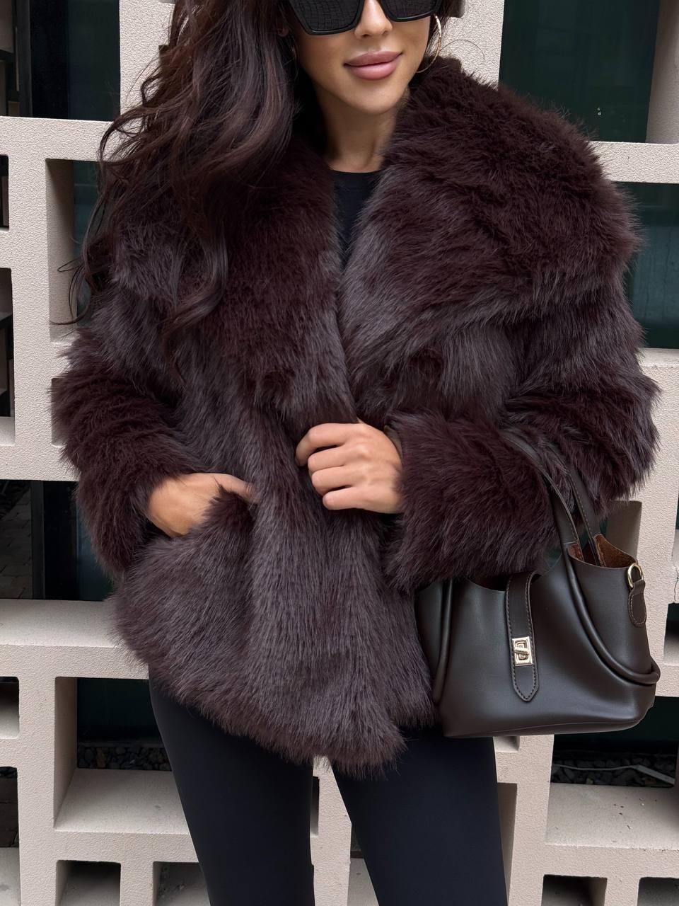 Коротка зимова шуба жіноча з еко хутра Автоледі— стиль і тепло без компромісів, фото 1