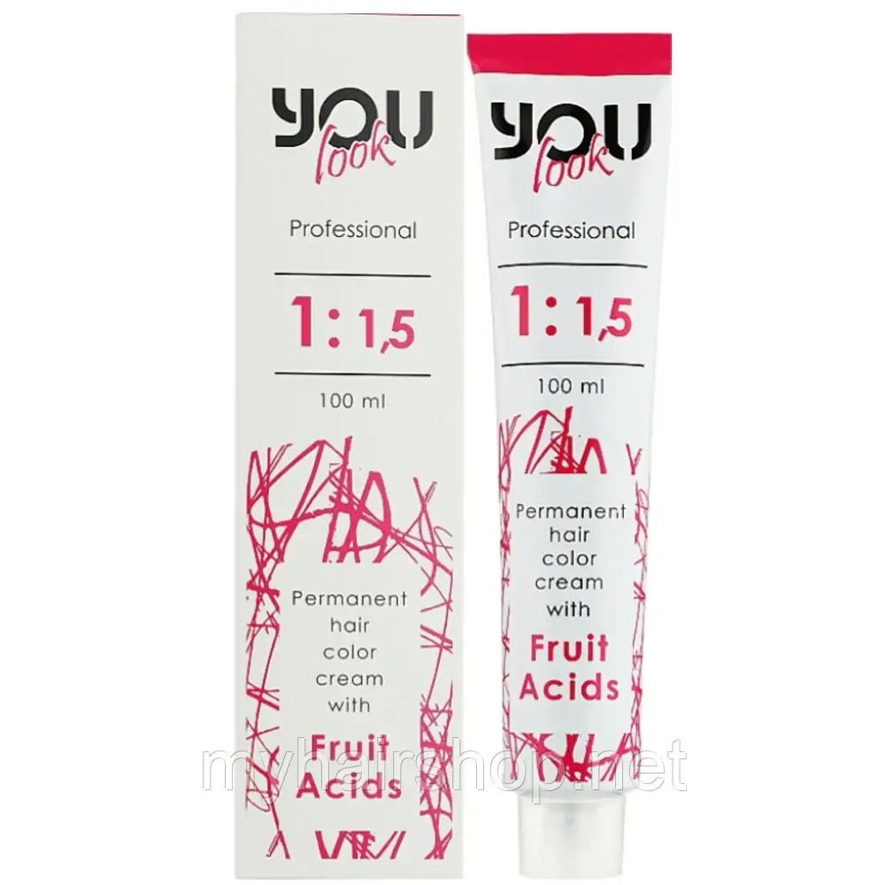 Стійка фарба для волосся YOU LOOK Professional Hair Colouring Cream With Fruit Acids 100 мл, фото 1