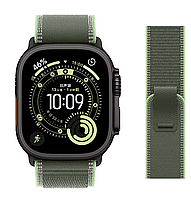 Ремешок Trail Loop для Apple Watch Ultra / Ultra 2 (49 мм) зелёный (хаки), нейлоновый на липучке