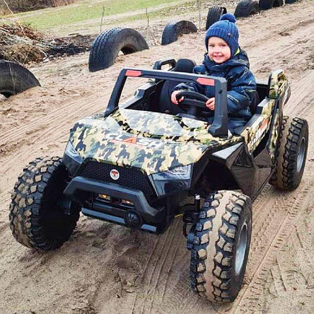 Дитячий електромобіль джип двомісний Bambi M 4170EBLRS-18 (MP3, SD карта, USB, мотори 24V4x76W, акум.2x12V7AH), фото 1