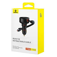 АЗП Baseus Enjoyment Pro Car Charger C+Retractable C & iP Cable 60W black (C00057802111-00), фото 9