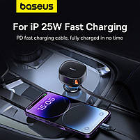 АЗП Baseus Enjoyment Pro Car Charger C+Retractable C & iP Cable 60W black (C00057802111-00), фото 6