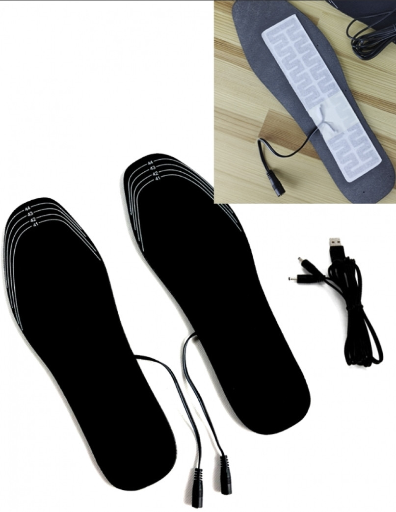 Теплі устілки для взуття з підігрівом (ЮСБ) гріючі стельки від павер банка, фото 1