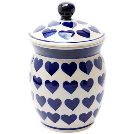 Банка керамічна з кришкою 1 л Серцеве захоплення, фото 2