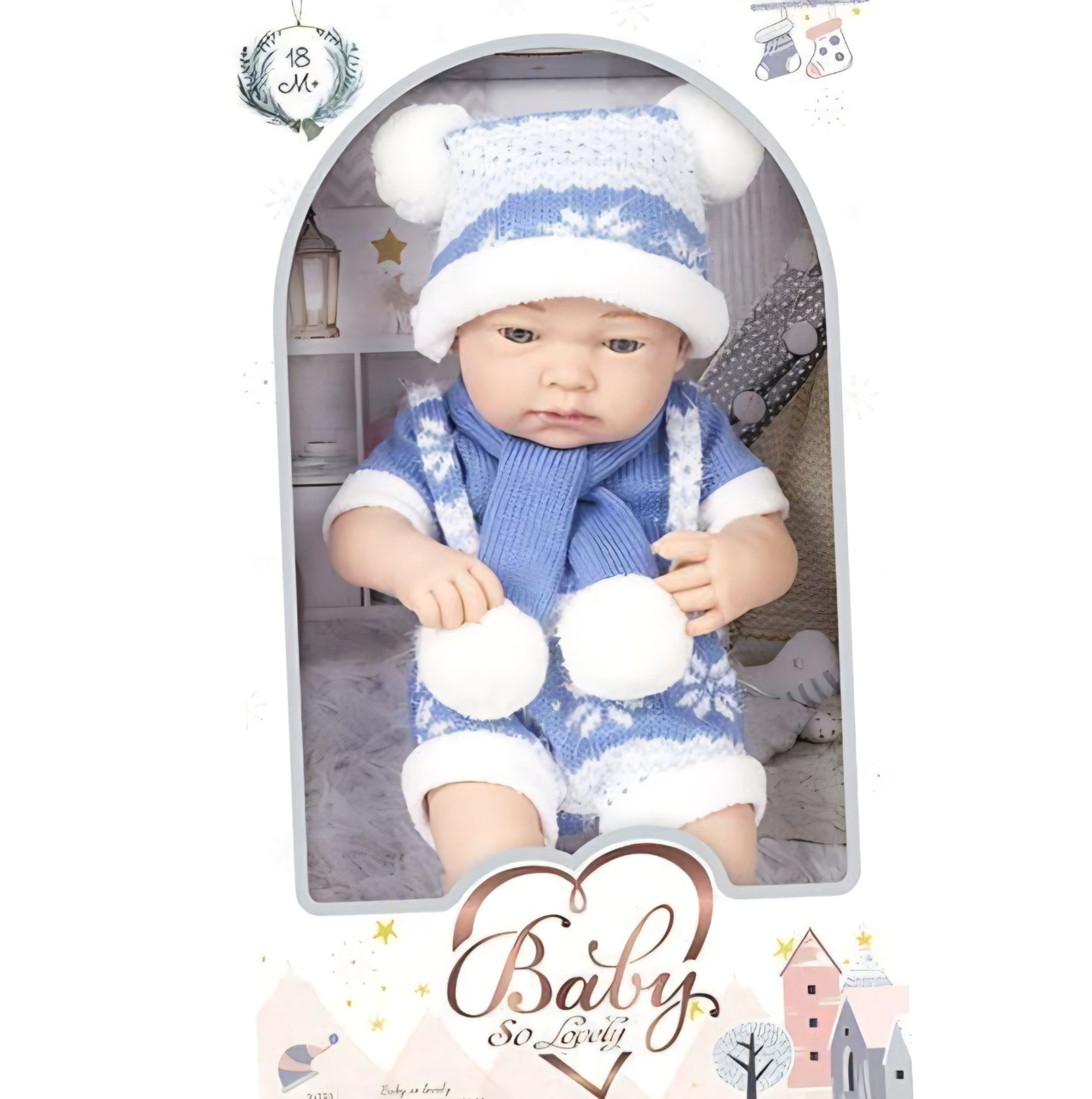 Пупс м’якотілий з одягом, лялька борн 40 см, 241-1, фото 1