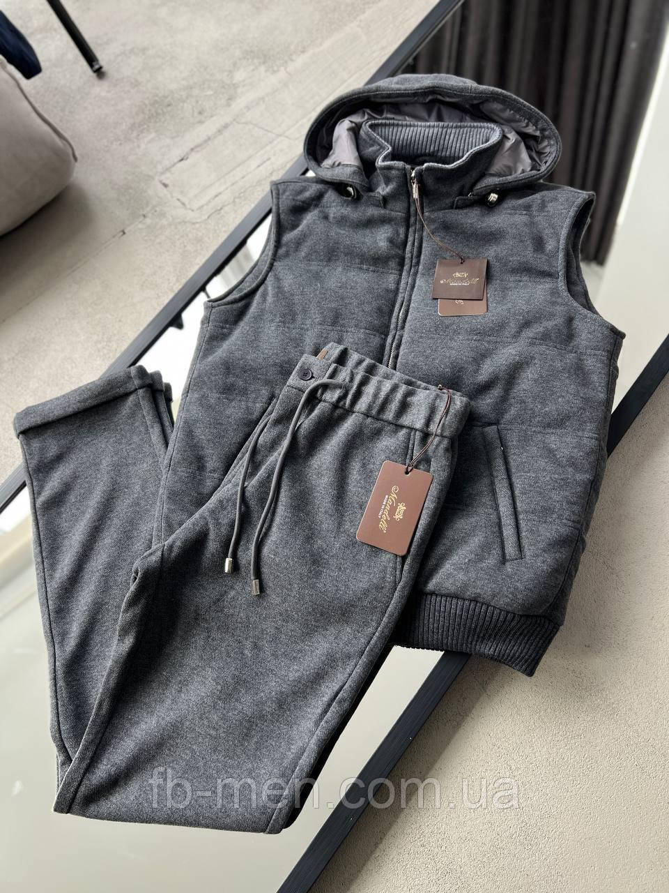 Чоловічий комплект жилет і штани Mandelli Gray сірий, фото 1