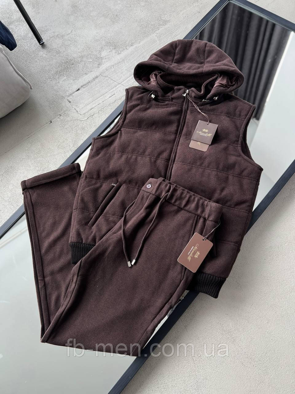 Комплект жилет і штани Mandelli Gray чоловічий коричневий, фото 1