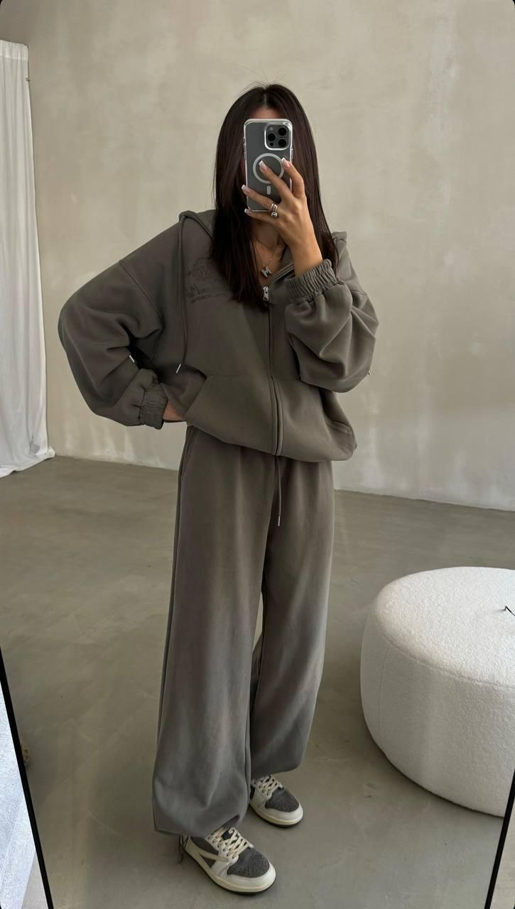 Жіночий спортивний костюм з фіксаторами Модель: 1482-107 Колір: синій, сірий, шоколад, оливка, меланж, червоний, фото 1