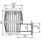 Дров’яна піч для бані та сауни Бочка 30 м³ з виносною топкою та жаростійким склом CANADA, фото 3