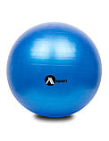 Фітбол (гімнастичний м’яч) 65 см із насосом — для фітнесу, йоги та реабілітації MSport Синій, фото 4