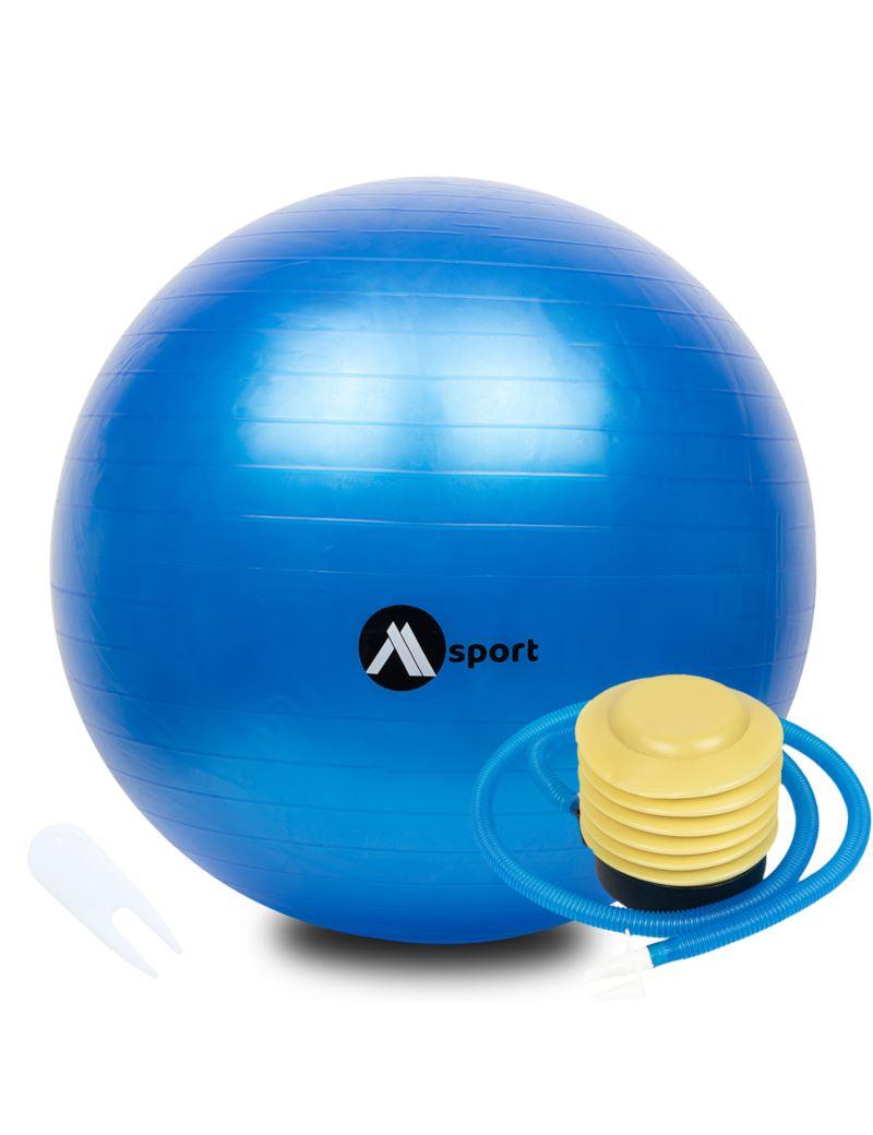 Фітбол (гімнастичний м’яч) 65 см із насосом — для фітнесу, йоги та реабілітації MSport Синій, фото 1