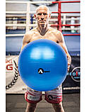 Фітбол (гімнастичний м’яч) 65 см із насосом — для фітнесу, йоги та реабілітації MSport Синій, фото 2