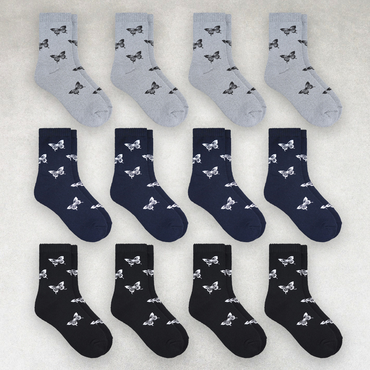 Шкарпетки зимові жіночі 12 пар махрові «Метелики» розмір 36-41 арт. 347.12, фото 1