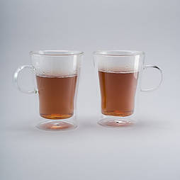 Набір прозорих чашок з подвійним склом 330 мл 2 шт Herisson