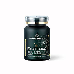 Дієтична добавка Vitalis Balance "Folate Max 1000 MCG" (ФОЛАТ МАКС), активна форма вітаміну B9, 90 таблеток
