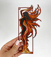 Пластикова 3D закладка для книги Finding Вогняна жінка об'ємне зображення Червоний 16.7 × 8 см