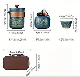 Китайський дорожній Чайний набір синій / білий, фото 3