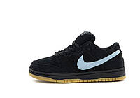 Чоловічі кросівки Nike SB Dunk Low Black Grey (чорні) низькі замшеві демісезонні Y15229