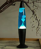 Лава лампа 41 см кольорова: синя рідина, білий віск, фото 2