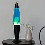 Лава лампа 41 см кольорова: синя рідина, білий віск, фото 3