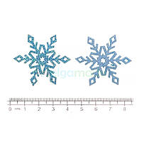 Аплікація фетрова блискуча СНІЖИНКА АКВА з перламутром, 4 см, 1 шт