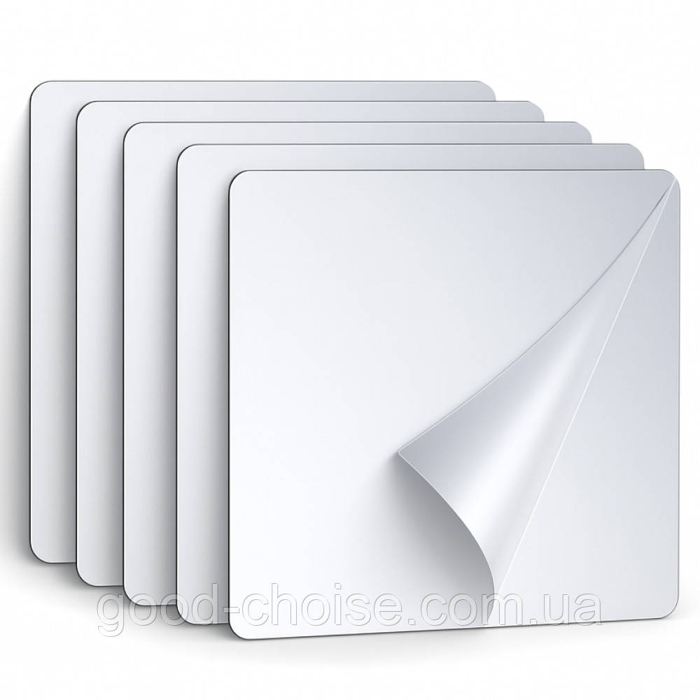 1шт Дзеркальні наклейки на стіну 15x15 см, Квадрат / Дзеркальний декор / Акрилове дзеркало / Дзеркальна мозайка, фото 1