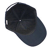 Зимова кепка тепла бейсболка синя з регулюванням розміру флісовою підкладкою та вишивкою Герб Тризубець, фото 5