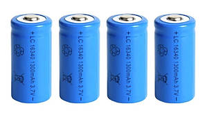 Акумулятор 16340 Li-Ion 600 mAh 3,7V синій (маркування 1300 mAh)