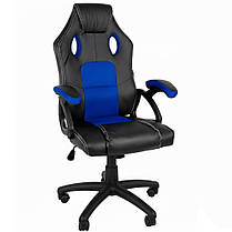 Крісло комп'ютерне геймерське Bonro YS-6056 синє з регулюванням висоти сидыння для офісу, підлітка, школяра, фото 2