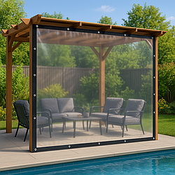 М'яке вікно для альтанки 3х4 м, м'яке вікно на терасу, балкон, веранду, гнучке вікно для альтанки -UKMarket-