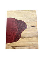 Дошка з вбудованими ручками з елементом епоксидної смоли червоного кольору