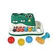Ігровий центр для дитячого розвитку Ксилофон іграшка стукалка Крокодил 2в1 Грай мелодію вчи ноти бий по м'ячиках, фото 2