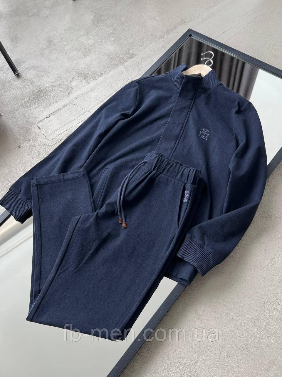 Костюм Brunello Cucinelli чоловічий з класичним лого темно-сині, фото 1