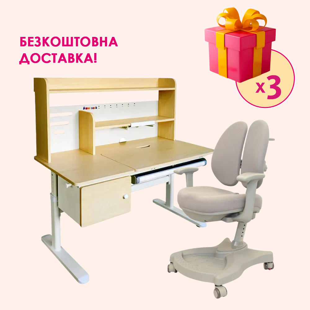 Комплект меблів Cubby Toru Grey + дитяче крісло Fundesk Vetro Grey
