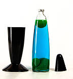Лава лампа 41 см кольорова: синя рідина, зелений віск, фото 2