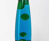 Лава лампа 41 см кольорова: синя рідина, зелений віск, фото 3