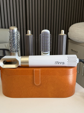 Професійний Lux Стайлер для волосся 5в1 Глянсовий Білий у шкіряному кейсі, фото 1