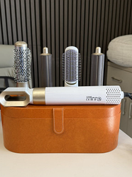 Професійний Lux Стайлер для волосся 5в1 Глянсовий Білий у шкіряному кейсі