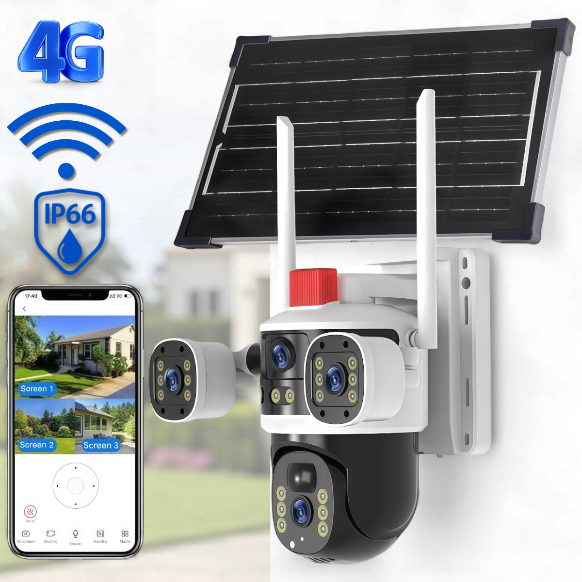 Камера відеоспостереження із сонячною панеллю 4G | 12 Мп | IP66 JE-190-2, фото 1