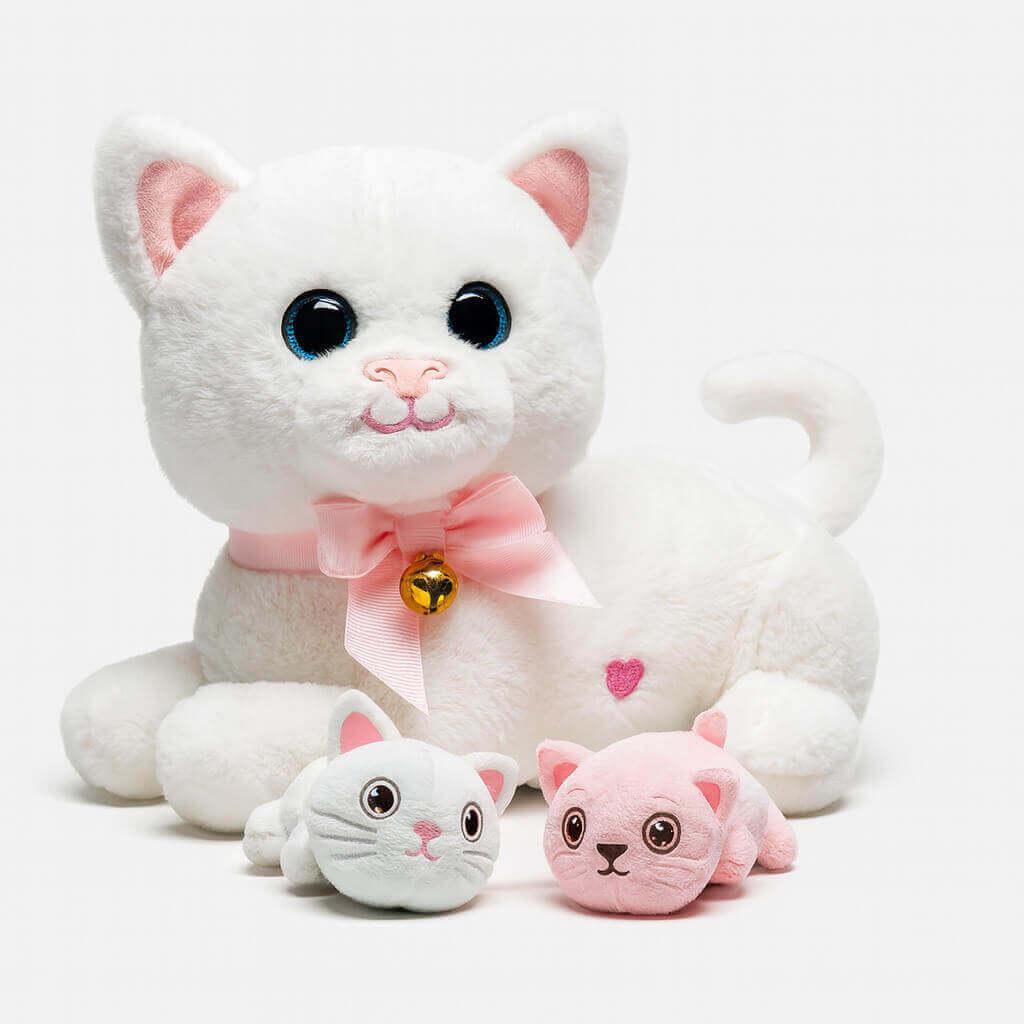 Інтерактивна мама кішка з кошенятами 10002-1 — звуки, пісні, запис голосу, 25 см, фото 1