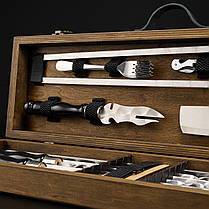 Шашличний набір, набір шампурів, подарунок чоловікові, подарунок чоловікові "Grills G10H горіх", фото 4