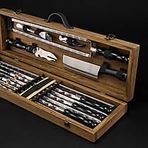 Шашличний набір, набір шампурів, подарунок чоловікові, подарунок чоловікові "Grills G10H горіх", фото 3