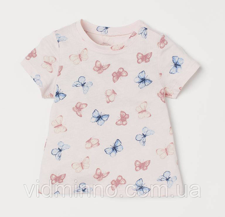 Дитяча футболка H&M на дівчинку, метелики, р.98, фото 1