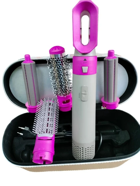 Потужний фен HAIR BRUSH для волосся 1000 Вт 5 в 1 в подарунковому білому кейсі, фото 1