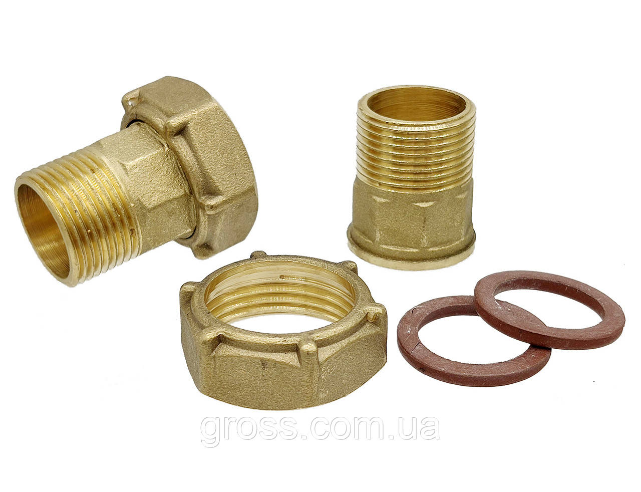 Згони (штуцери) для лічильників води/тепла DN15 1/2" UA (латунь), фото 1